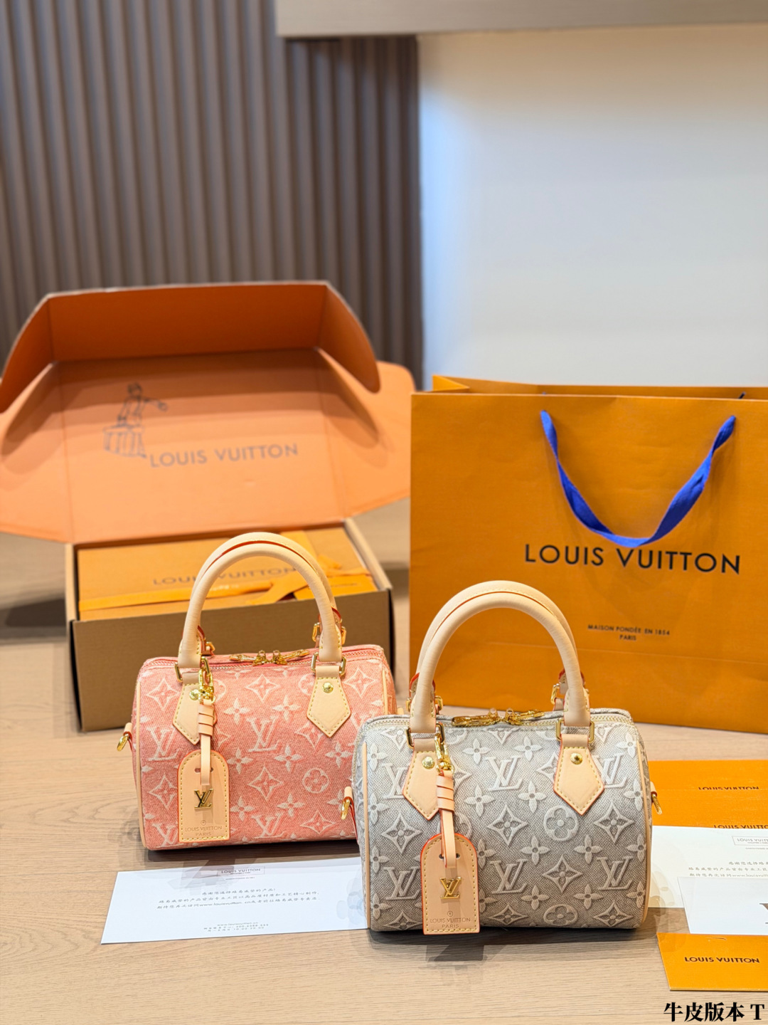 LV Speedy 30 Denim Handbag Monogram Canvas Cowhide 2